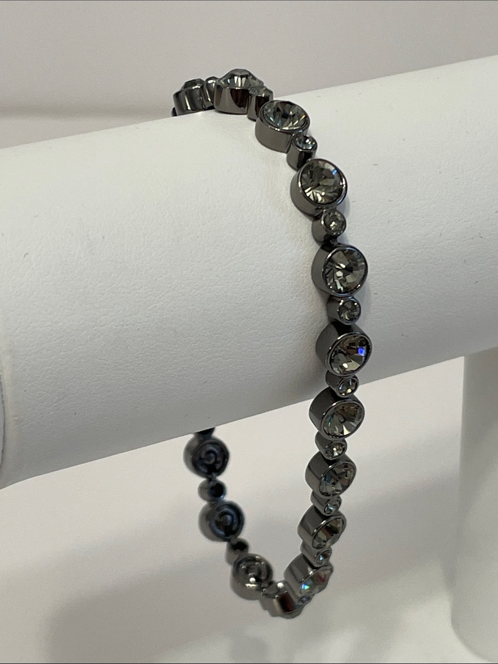 Joan Rivers Vintage Classics Collection Gun-Metal Rhinestone Tennis Bracelet